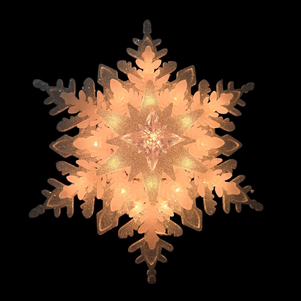 10" Lighted 3D Layered Snowflake Christmas Decor TESTED & WORKS